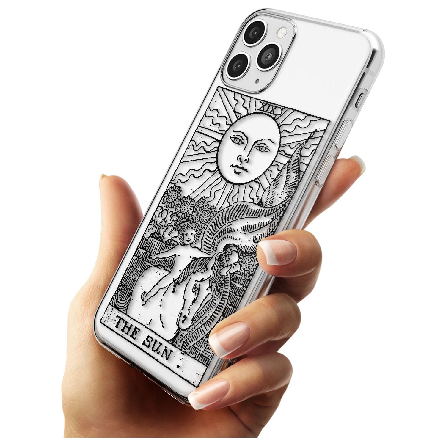 The Sun Tarot Card - Transparent Black Impact Phone Case for iPhone 11 Pro Max