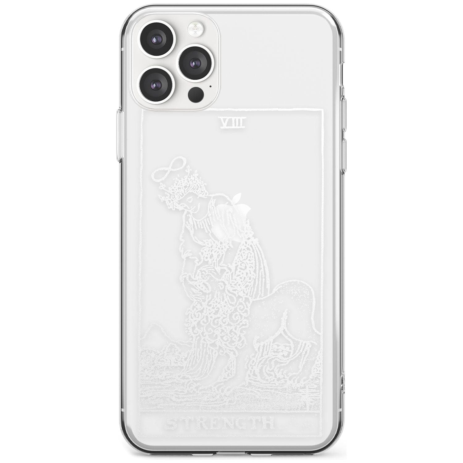 Strength Tarot Card - White Transparent Black Impact Phone Case for iPhone 11 Pro Max