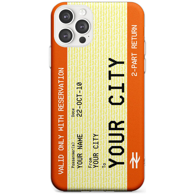 Personalised Create Your Own Train Ticket Slim TPU Phone Case for iPhone 11 Pro Max