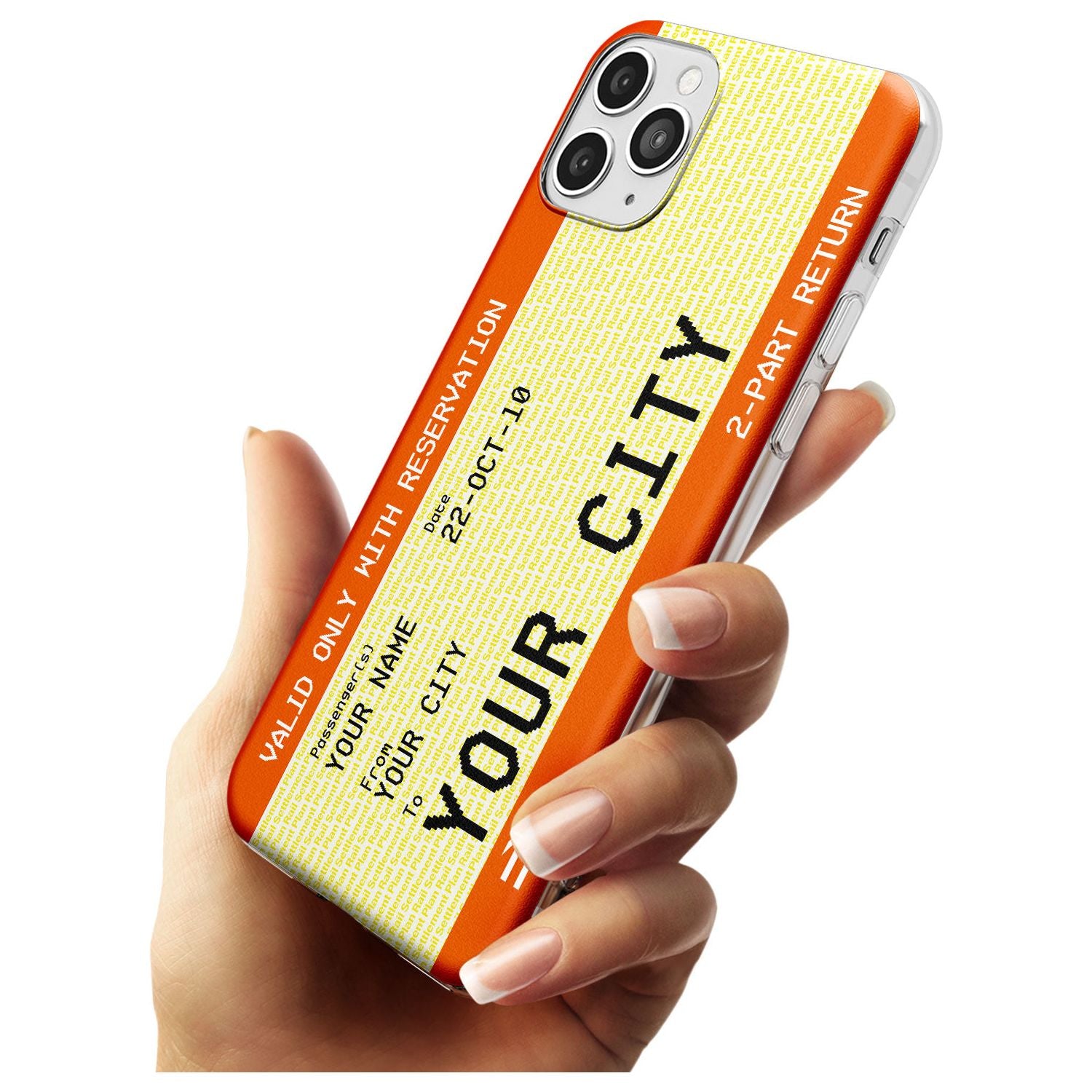 Personalised Create Your Own Train Ticket Slim TPU Phone Case for iPhone 11 Pro Max