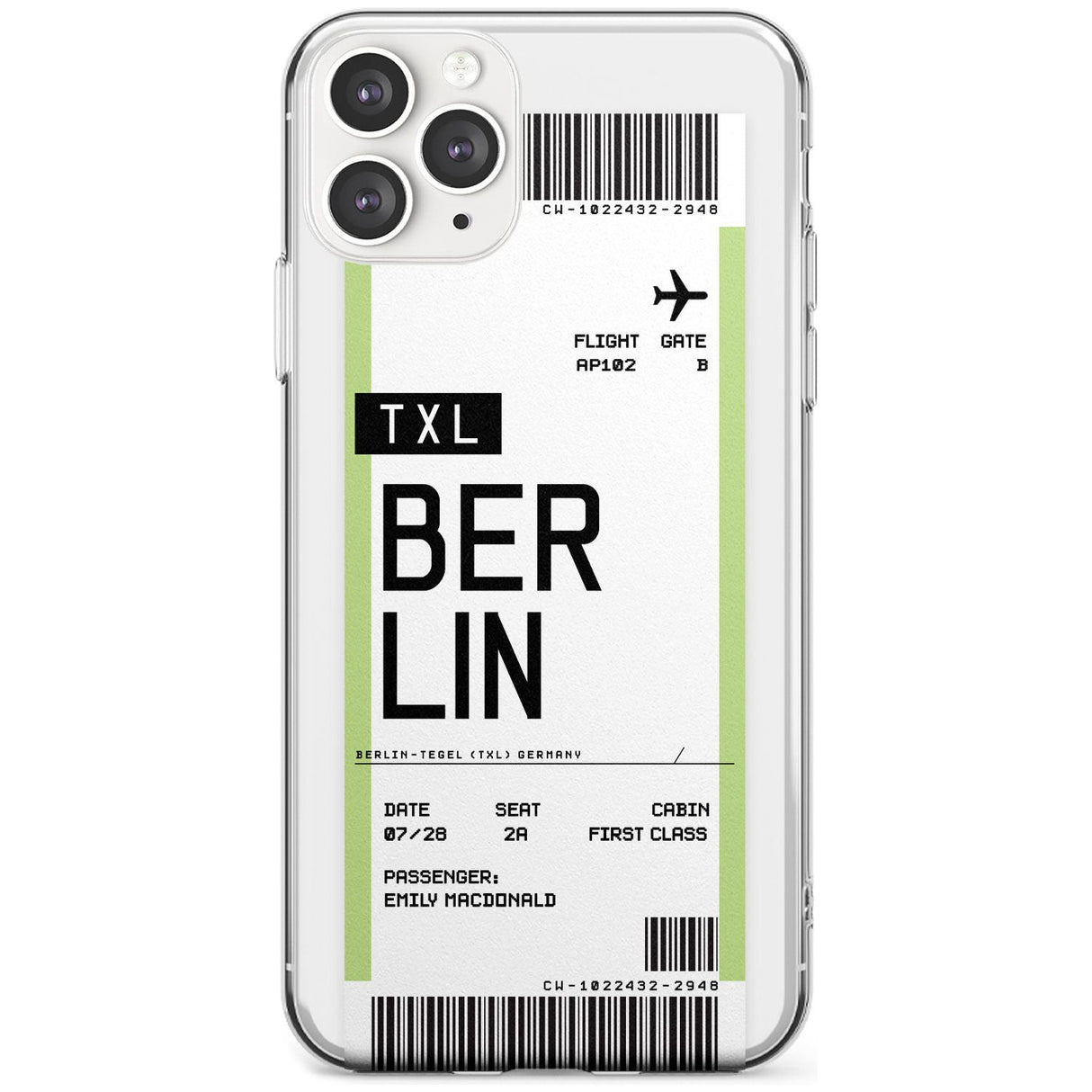 Berlin Boarding Pass iPhone Case  Slim Case Custom Phone Case - Case Warehouse