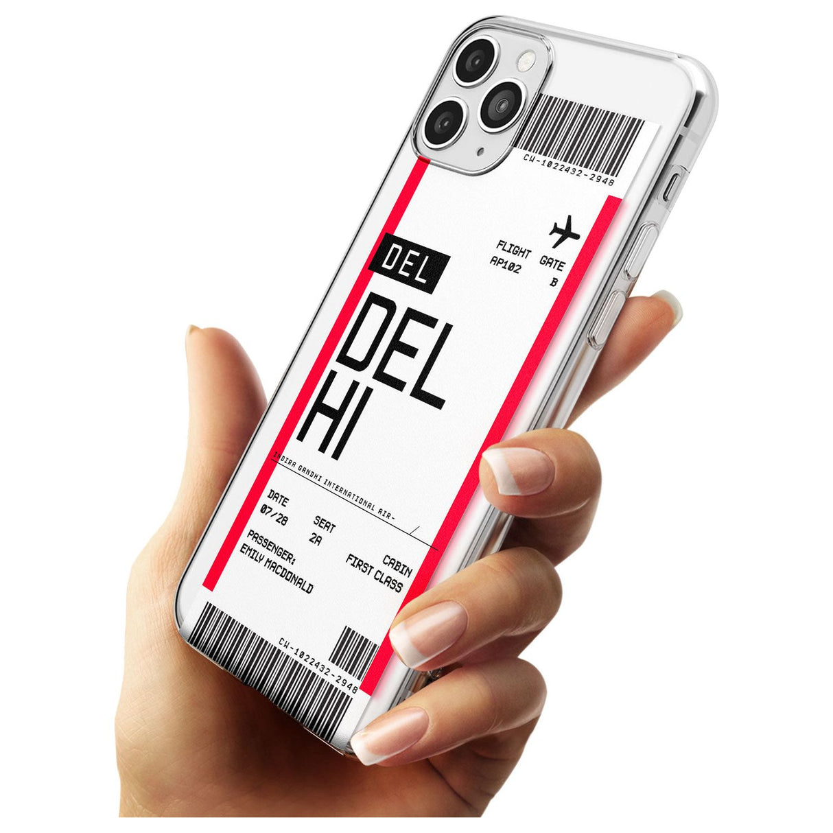 Delhi Boarding Pass iPhone Case   Custom Phone Case - Case Warehouse