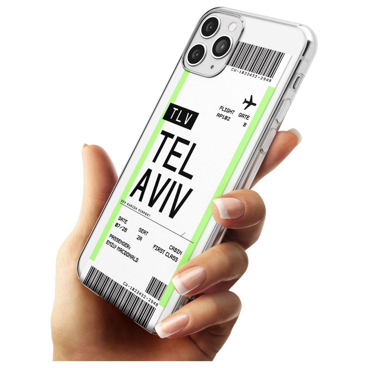 Tel Aviv Boarding Pass iPhone Case   Custom Phone Case - Case Warehouse