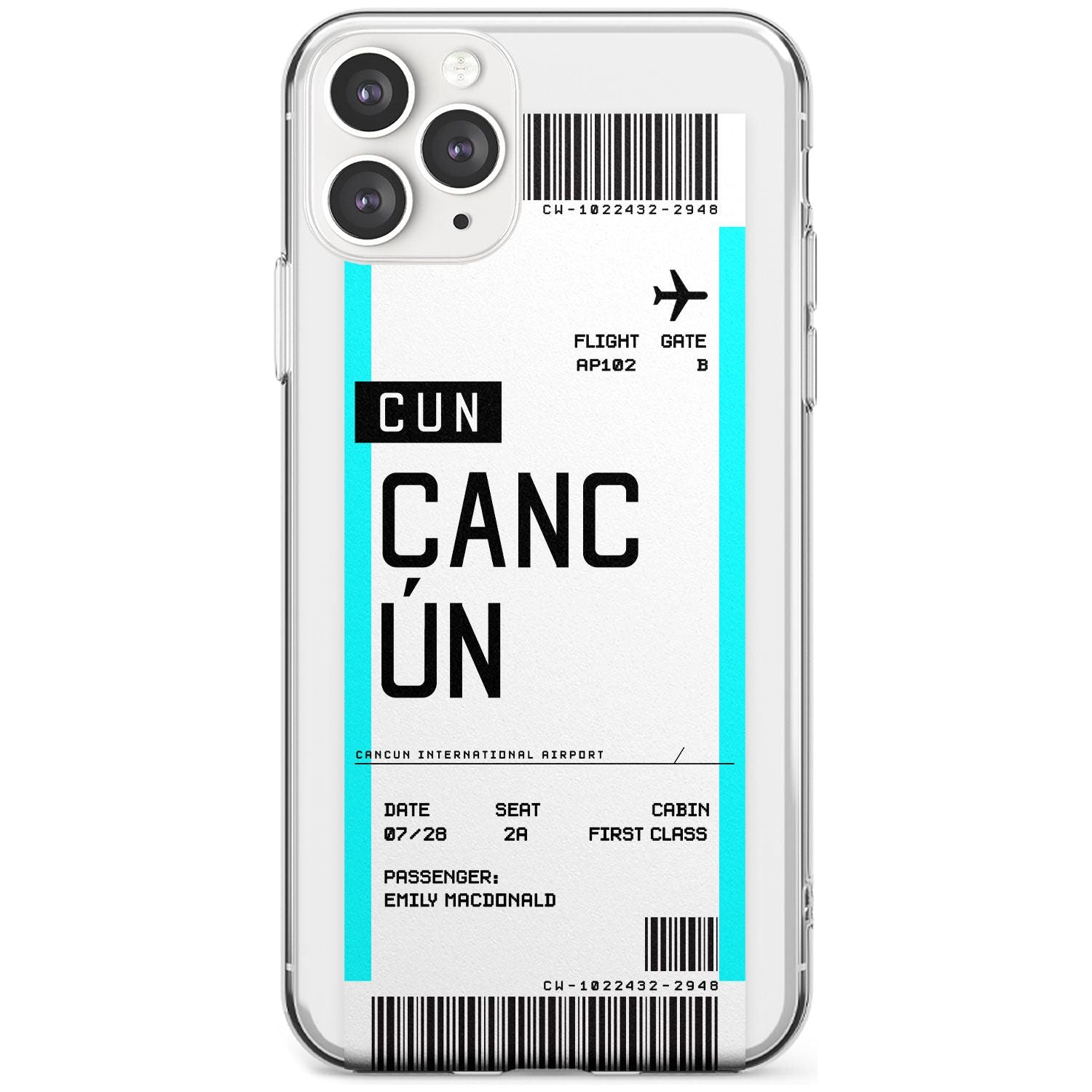 Cancún Boarding Pass iPhone Case  Slim Case Custom Phone Case - Case Warehouse