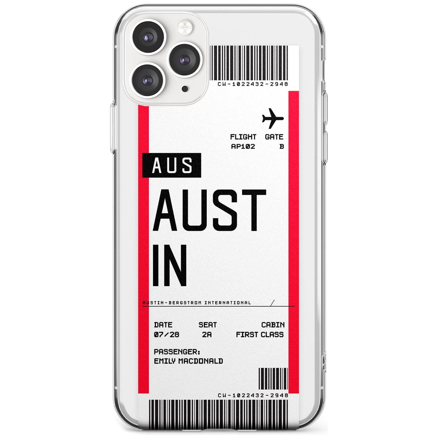 Austin Boarding Pass iPhone Case  Slim Case Custom Phone Case - Case Warehouse