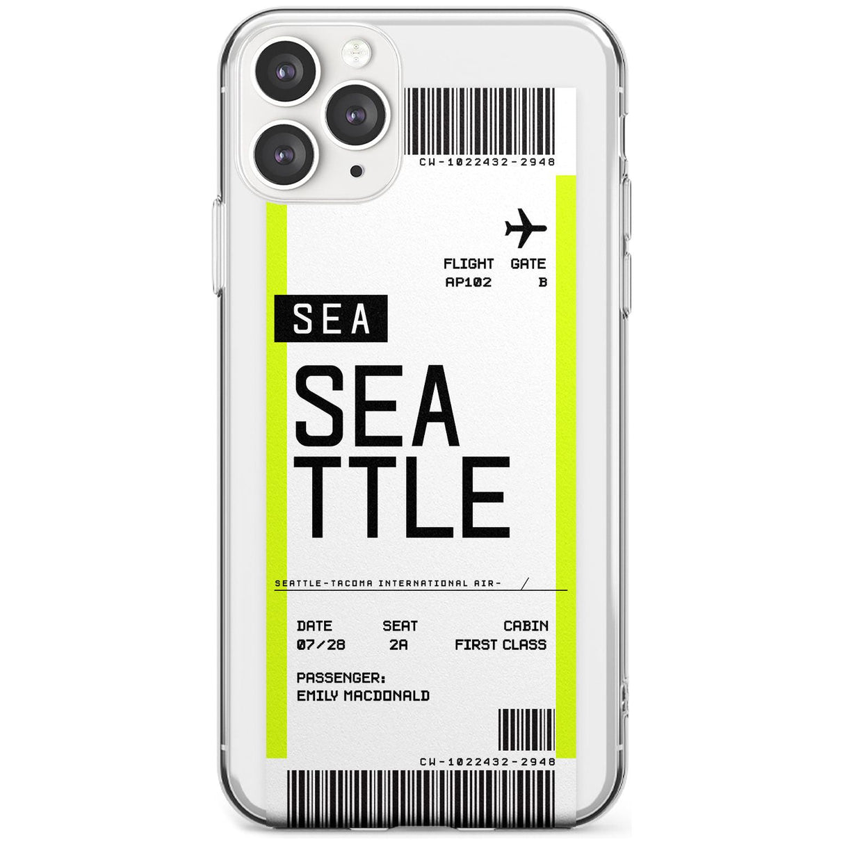 Seattle Boarding Pass iPhone Case  Slim Case Custom Phone Case - Case Warehouse