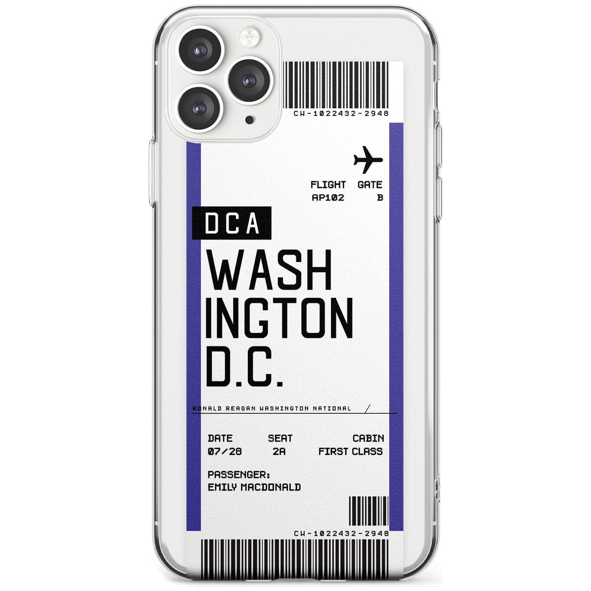 Washington D.C. Boarding Pass iPhone Case  Slim Case Custom Phone Case - Case Warehouse