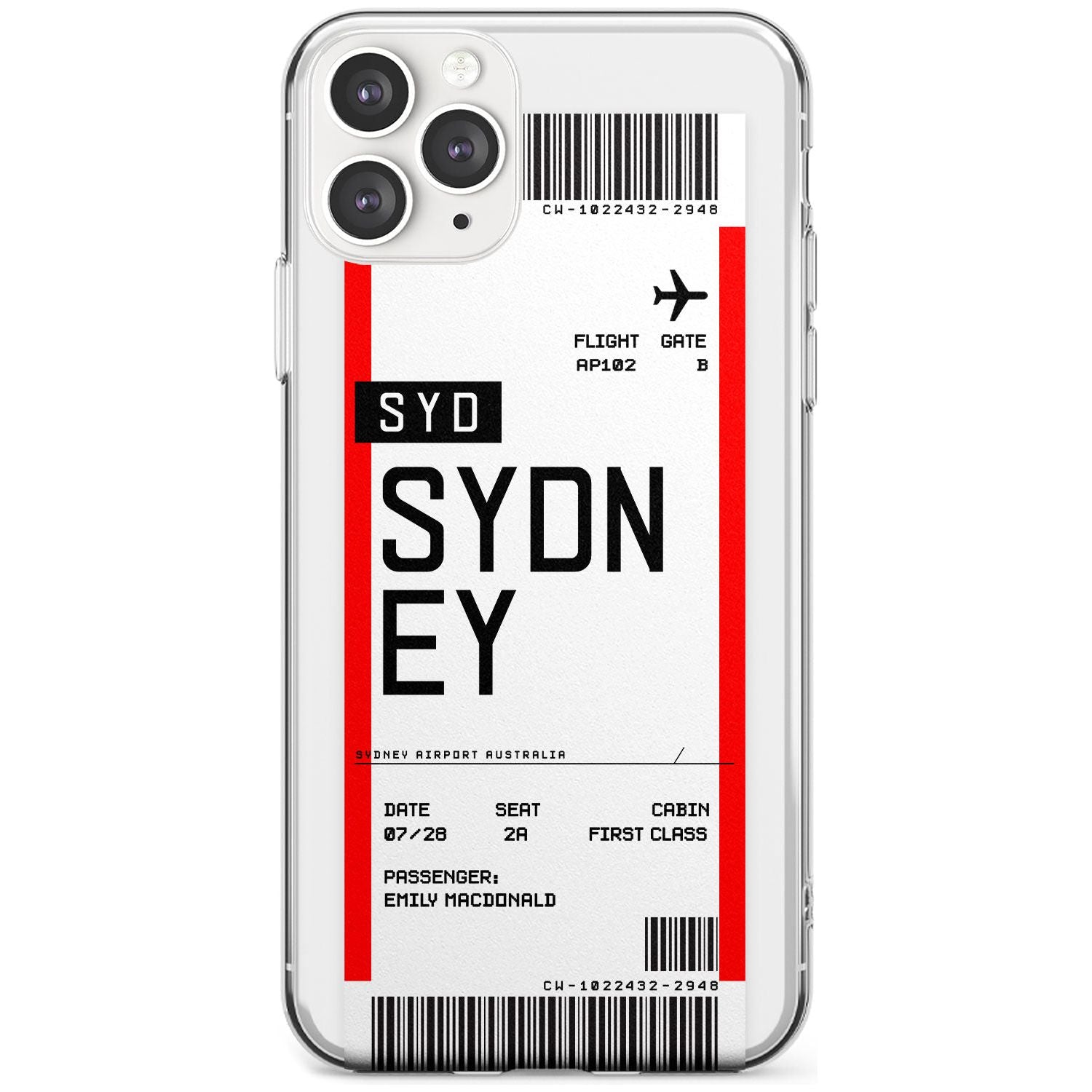 Sydney Boarding Pass iPhone Case  Slim Case Custom Phone Case - Case Warehouse
