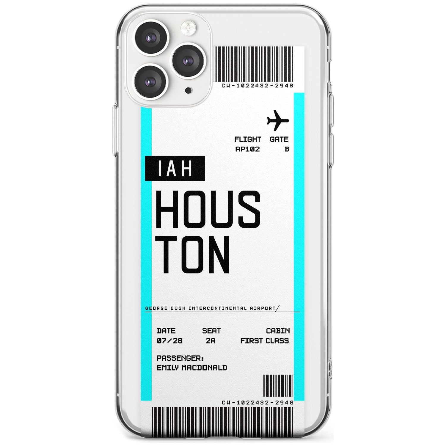 Houston Boarding Pass iPhone Case  Slim Case Custom Phone Case - Case Warehouse