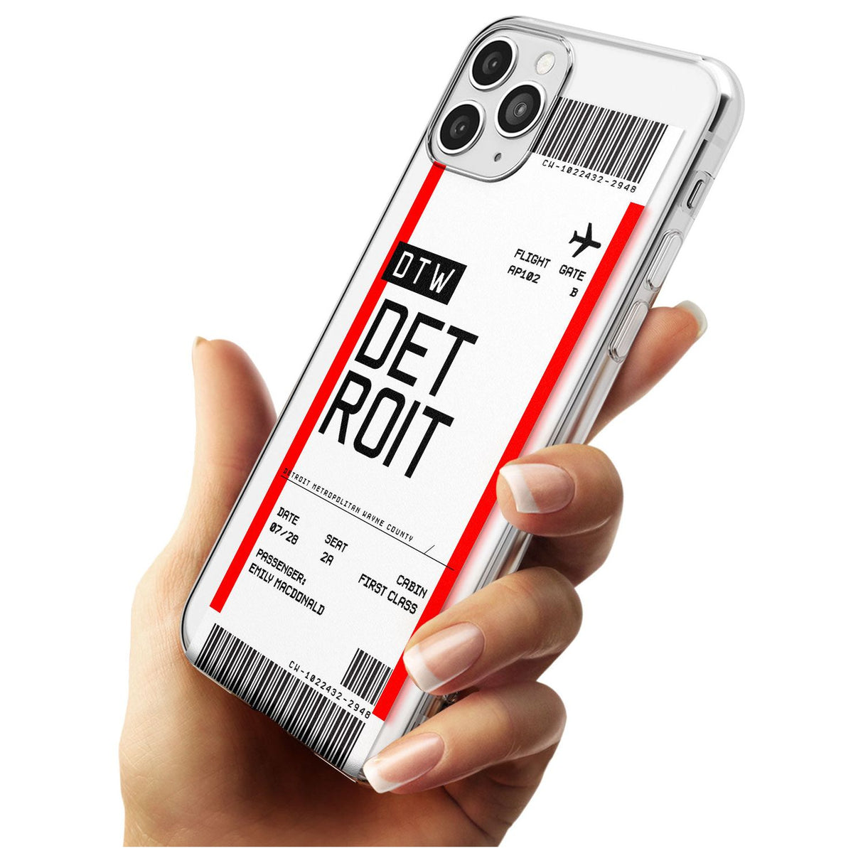 Detroit Boarding Pass iPhone Case   Custom Phone Case - Case Warehouse