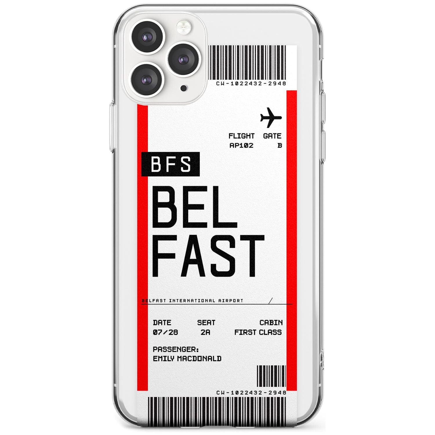 Belfast Boarding Pass  Slim Case Custom Phone Case - Case Warehouse