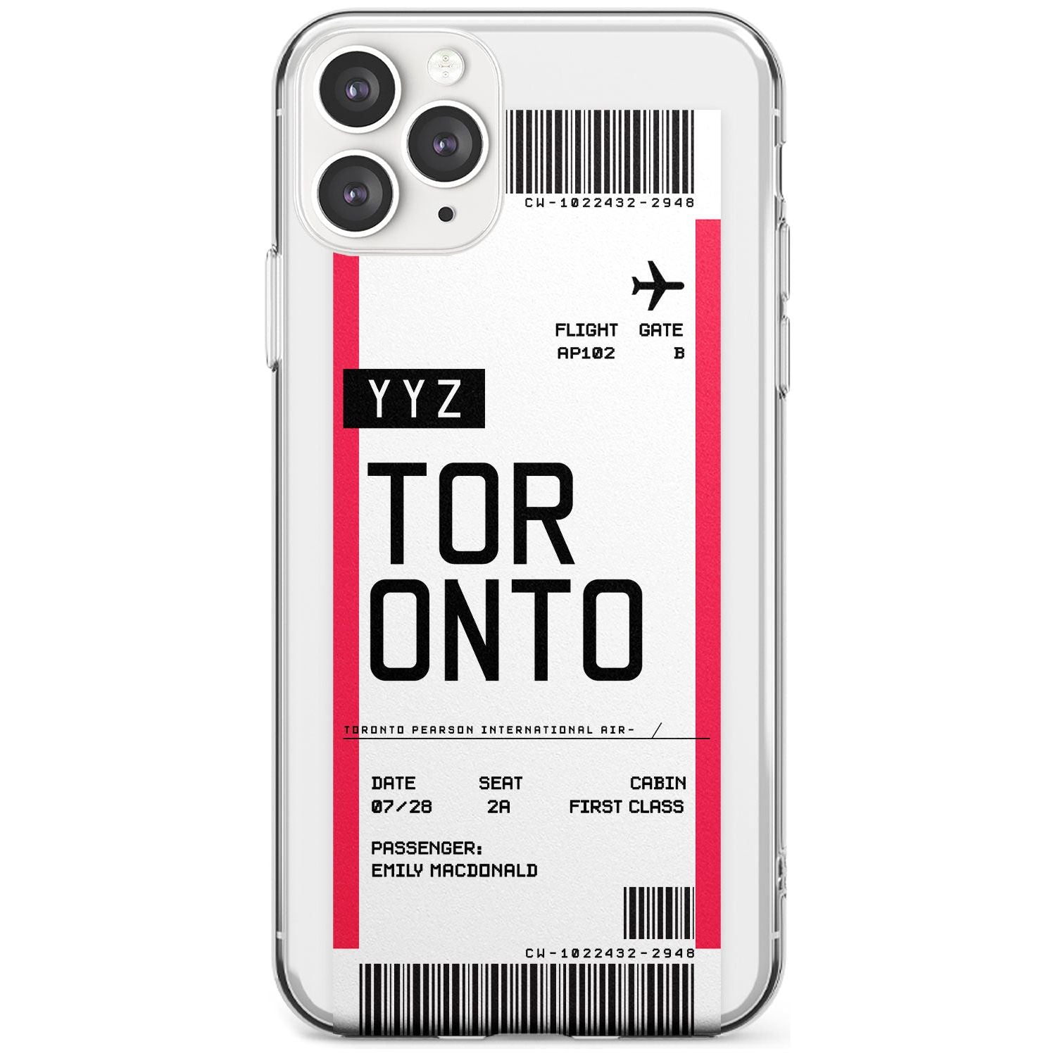 Toronto Boarding Pass iPhone Case  Slim Case Custom Phone Case - Case Warehouse
