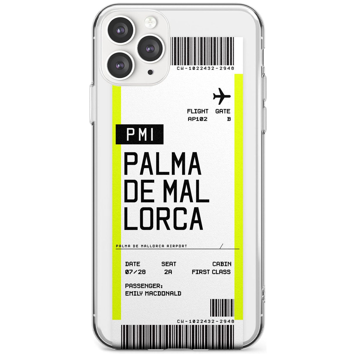 Palma De Mallorca Boarding Pass iPhone Case  Slim Case Custom Phone Case - Case Warehouse