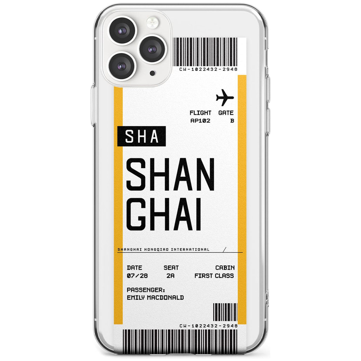 Shangai Boarding Pass iPhone Case  Slim Case Custom Phone Case - Case Warehouse