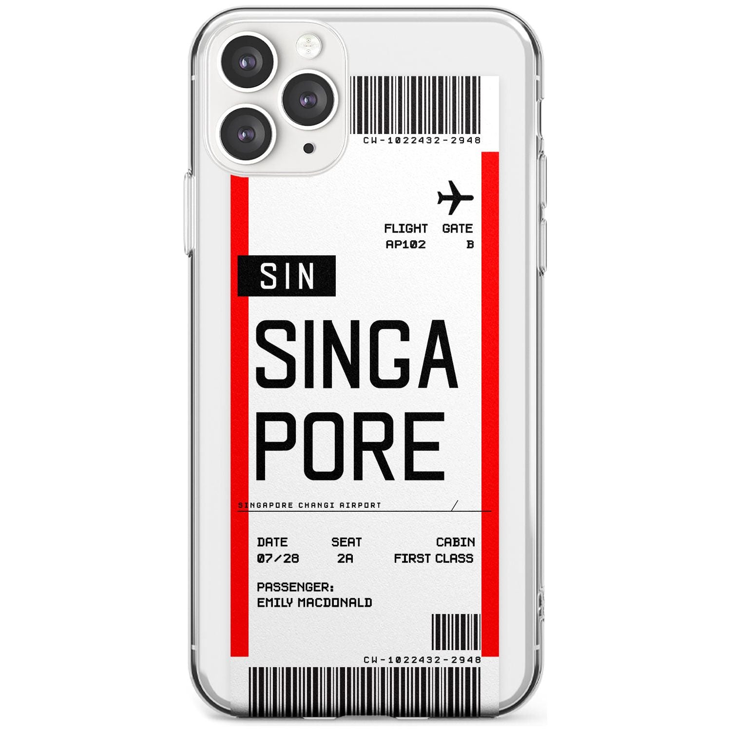 Singapore Boarding Pass iPhone Case  Slim Case Custom Phone Case - Case Warehouse
