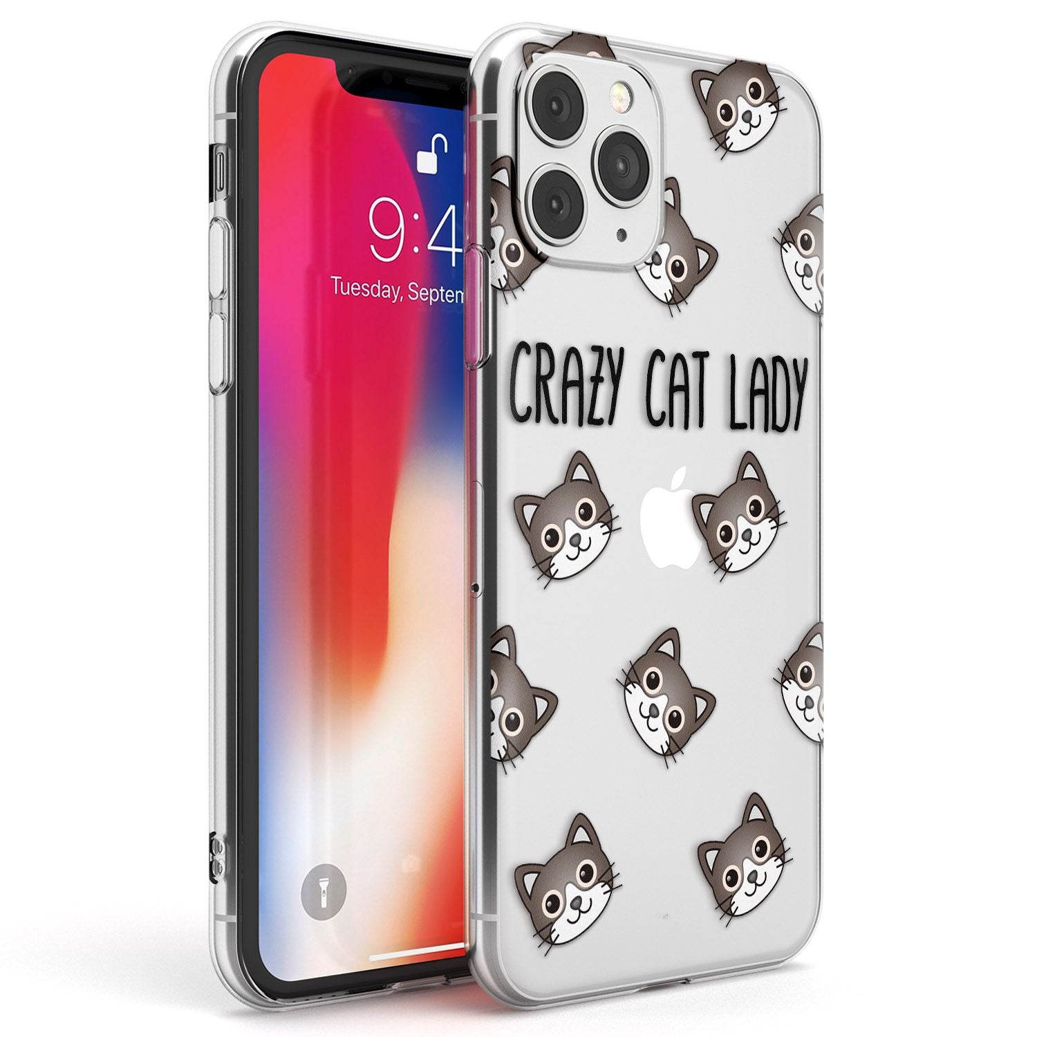 Crazy Cat Lady Phone Case iPhone 11 Pro Max / Clear Case,iPhone 11 Pro / Clear Case,iPhone 12 Pro Max / Clear Case,iPhone 12 Pro / Clear Case Blanc Space