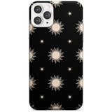 Celestial Patterns Classic Suns (Black) Phone Case iPhone 11 Pro Max / Clear Case,iPhone 11 Pro / Clear Case,iPhone 12 Pro Max / Clear Case,iPhone 12 Pro / Clear Case Blanc Space