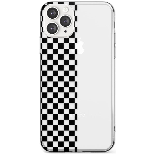 Checker: Half Black Check on Clear Phone Case iPhone 11 Pro Max / Clear Case,iPhone 11 Pro / Clear Case,iPhone 12 Pro Max / Clear Case,iPhone 12 Pro / Clear Case Blanc Space