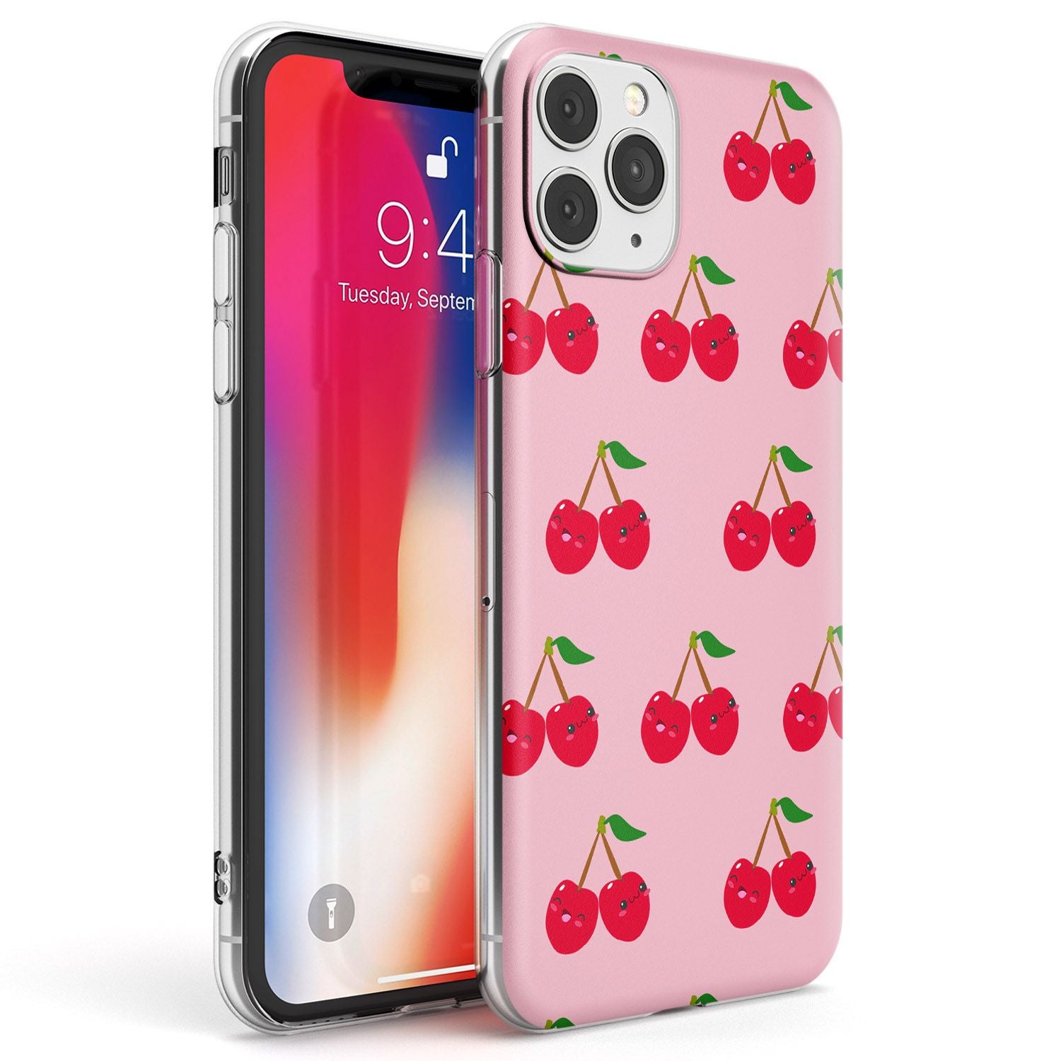 Cheeky Cherry Phone Case iPhone 11 Pro Max / Clear Case,iPhone 11 Pro / Clear Case,iPhone 12 Pro Max / Clear Case,iPhone 12 Pro / Clear Case Blanc Space