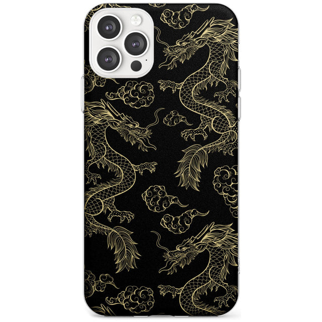 Black and Gold Dragon Pattern Slim TPU Phone Case for iPhone 11 Pro Max