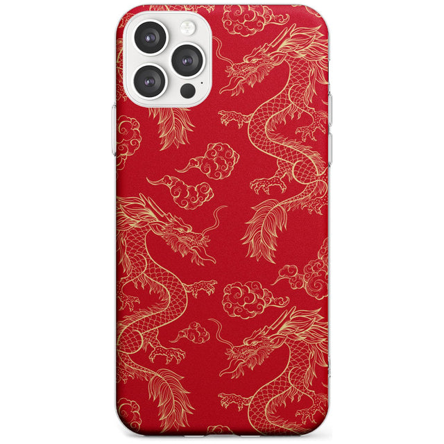 Red and Gold Dragon Pattern Slim TPU Phone Case for iPhone 11 Pro Max