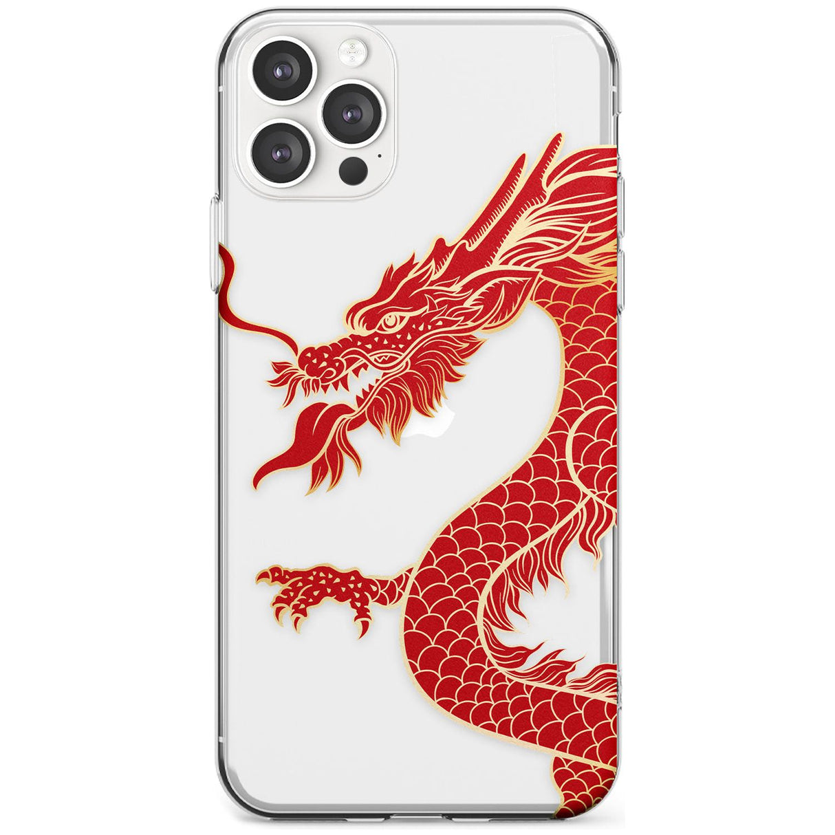 Large Red Dragon Phone Case iPhone 12 Pro Max / Clear Case,iPhone 12 Pro / Clear Case,iPhone 11 Pro Max / Clear Case,iPhone 11 Pro / Clear Case Blanc Space