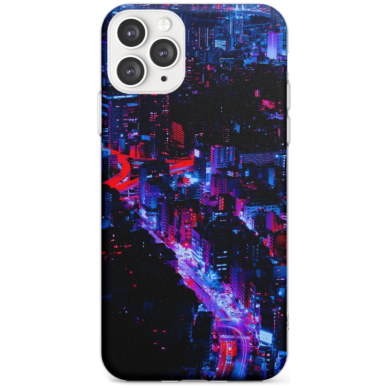 Arial City View - Neon Cities Photographs Slim TPU Phone Case for iPhone 11 Pro Max