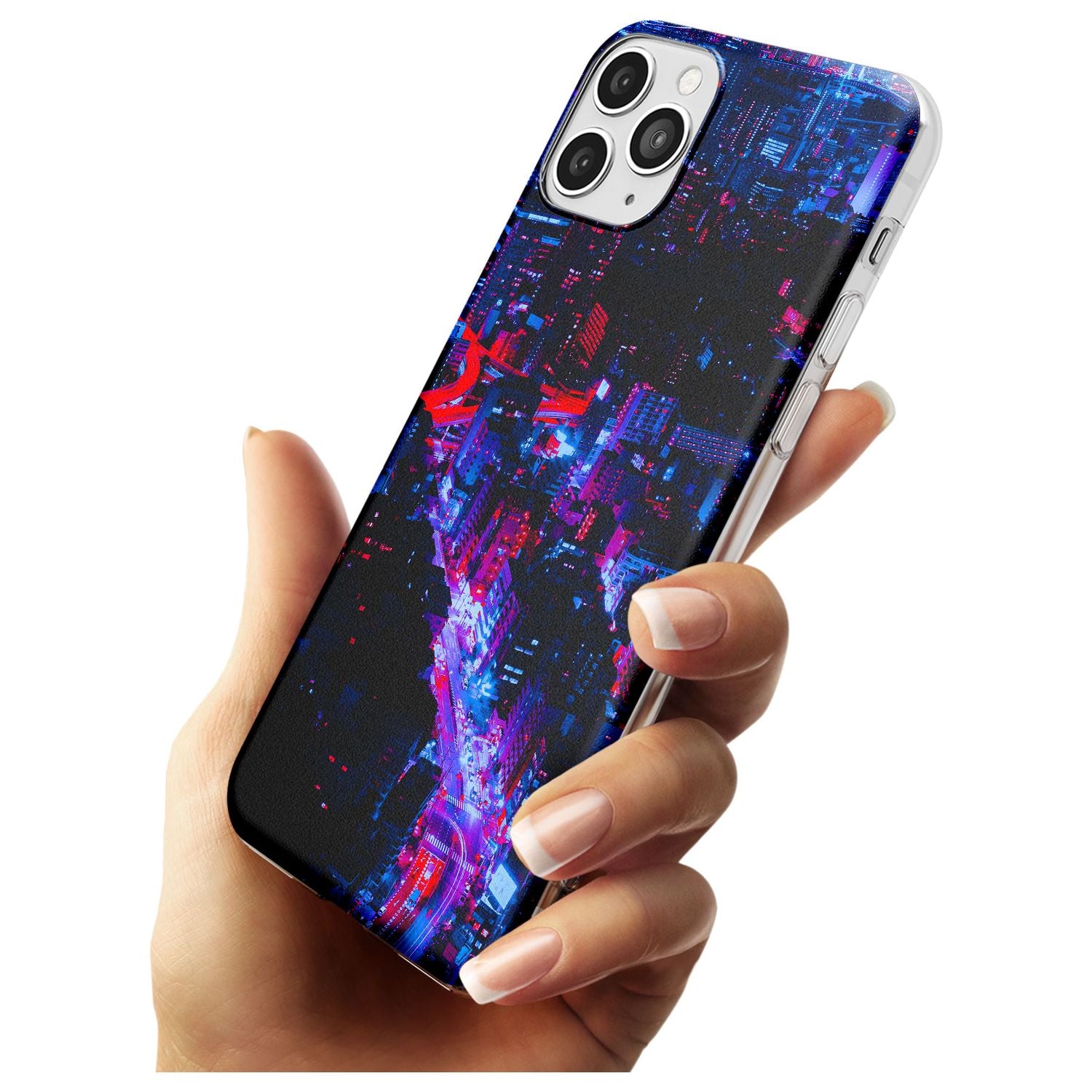 Arial City View - Neon Cities Photographs Slim TPU Phone Case for iPhone 11 Pro Max