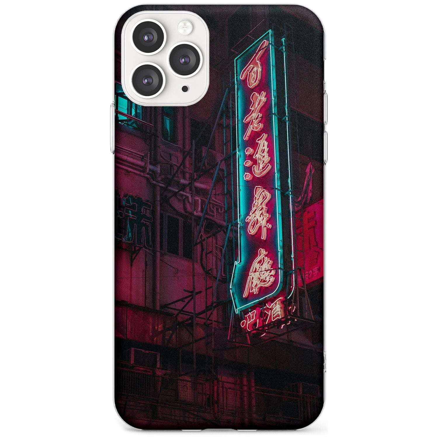 Large Kanji Sign - Neon Cities Photographs Slim TPU Phone Case for iPhone 11 Pro Max