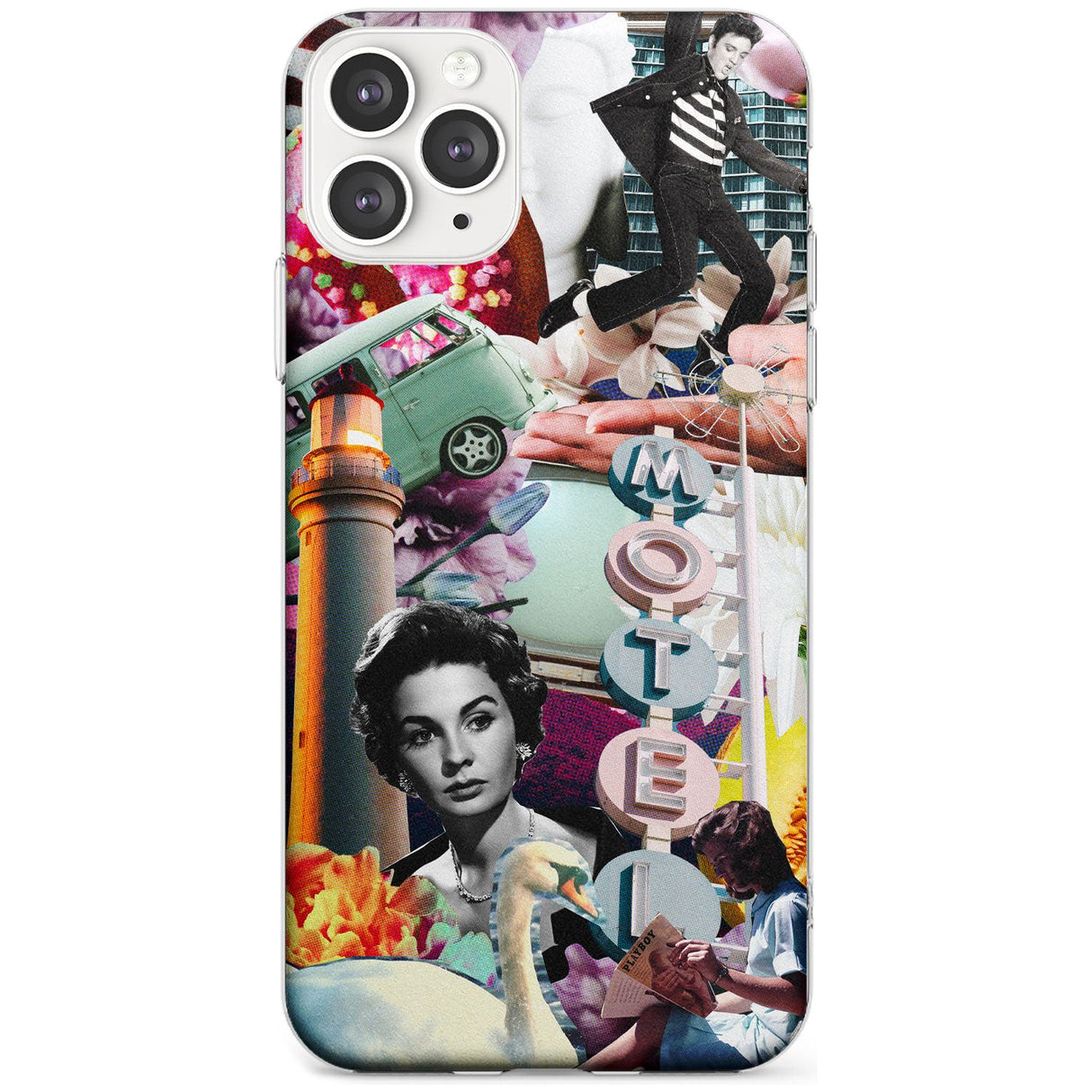 Vintage Collage: Retro Motel Slim TPU Phone Case for iPhone 11 Pro Max