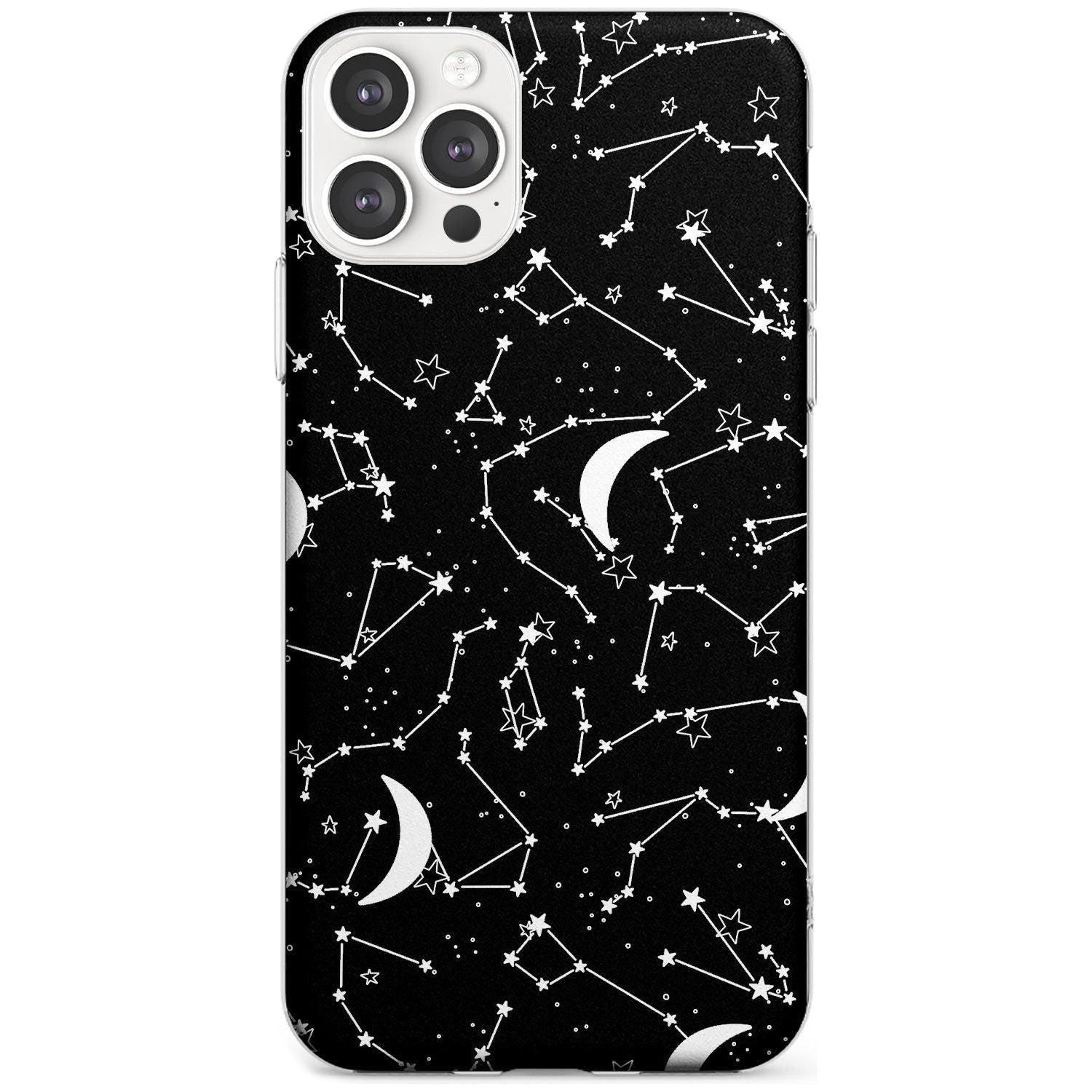 White Constellations on Black Black Impact Phone Case for iPhone 11 Pro Max