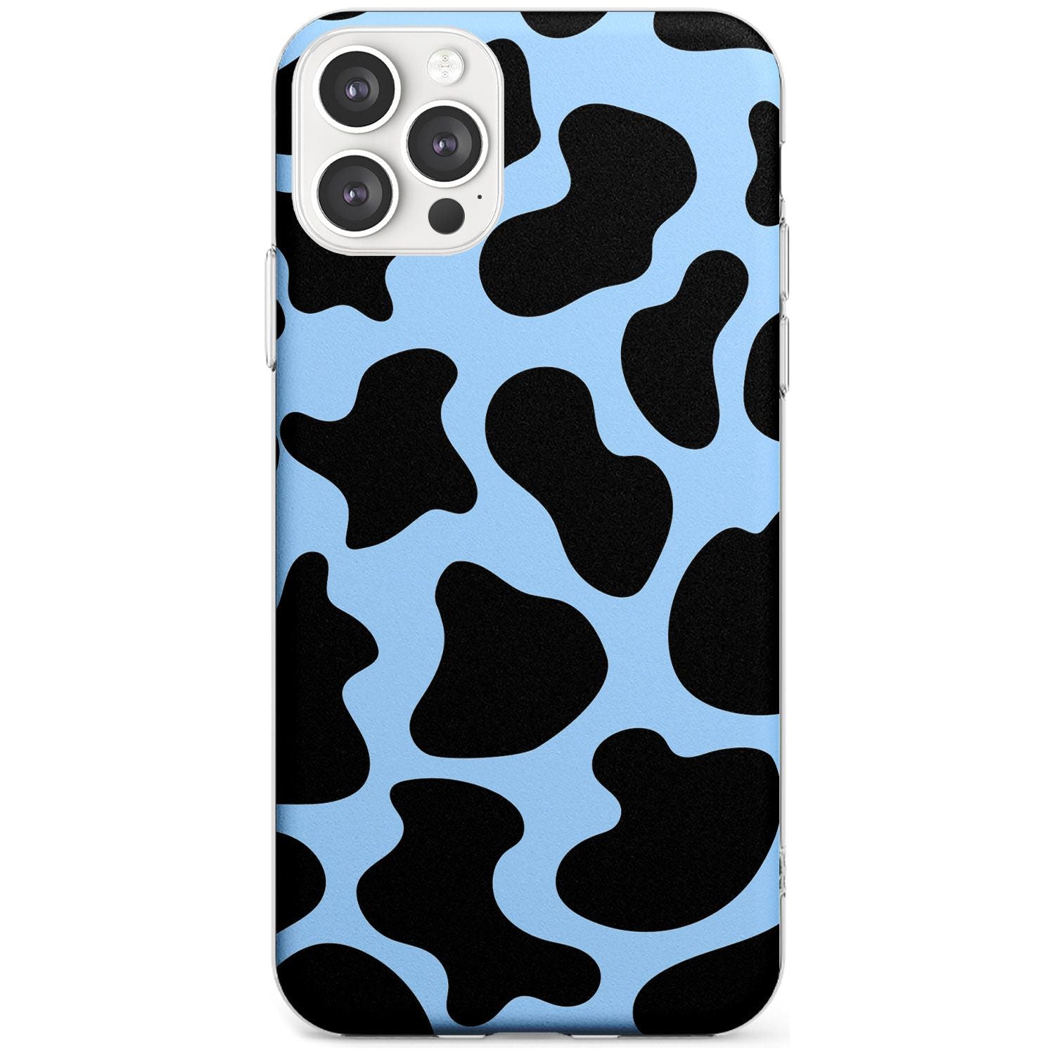 Blue and Black Cow Print Slim TPU Phone Case for iPhone 11 Pro Max