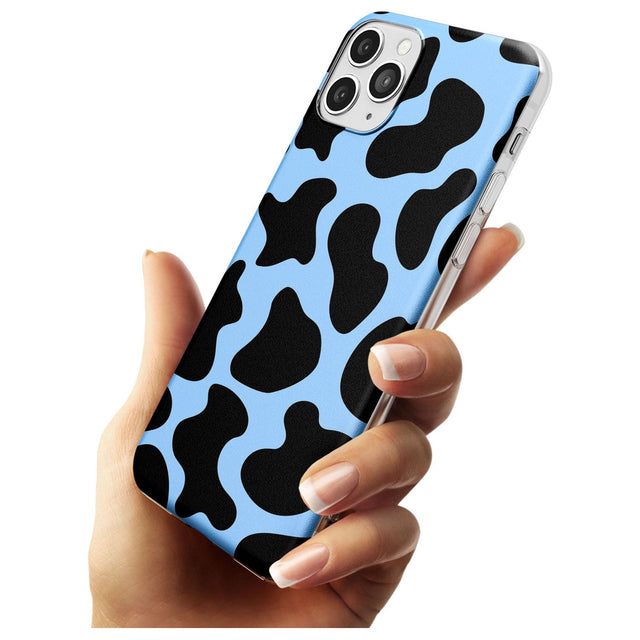 Blue and Black Cow Print Slim TPU Phone Case for iPhone 11 Pro Max