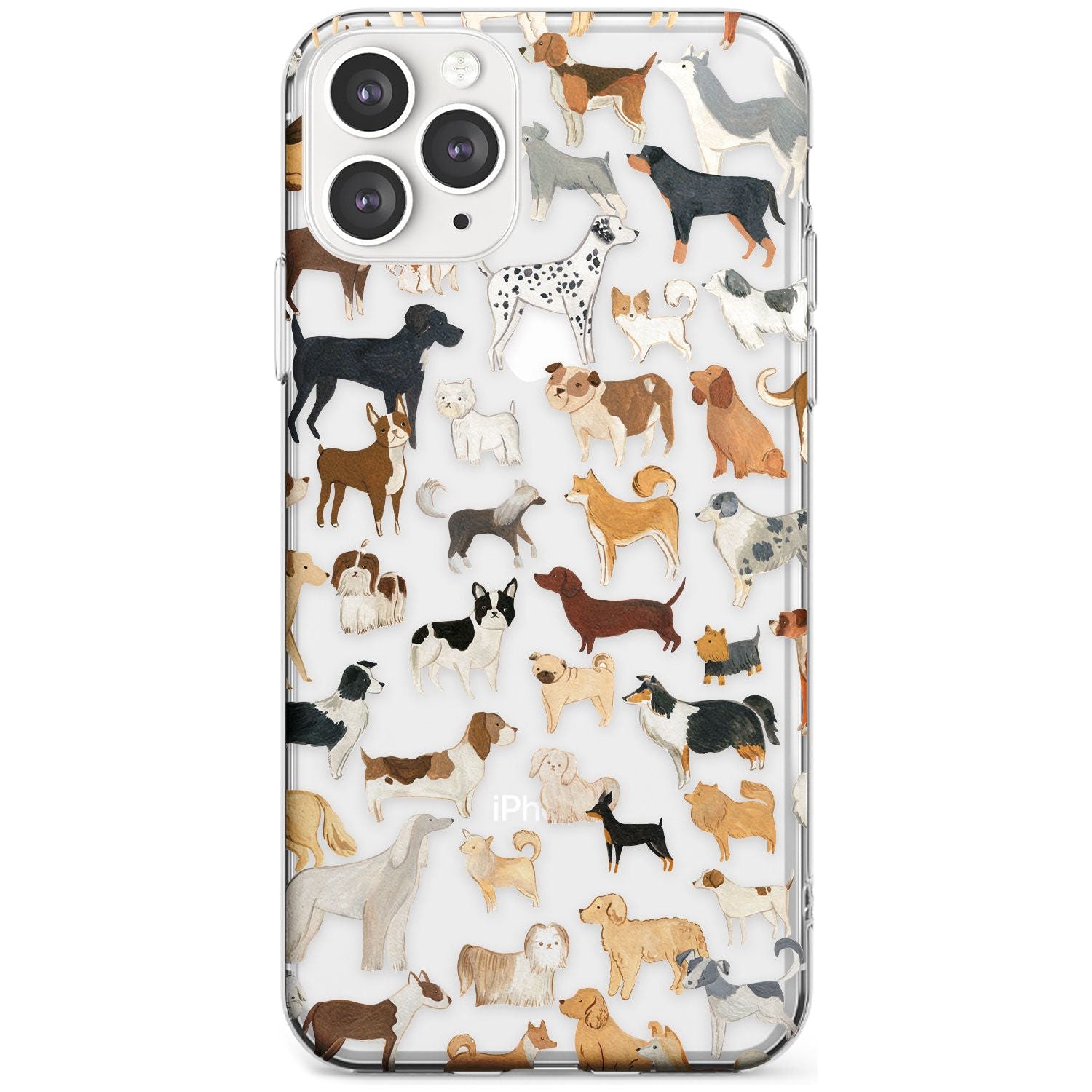 Hand Painted Dogs Slim TPU Phone Case for iPhone 11 Pro Max