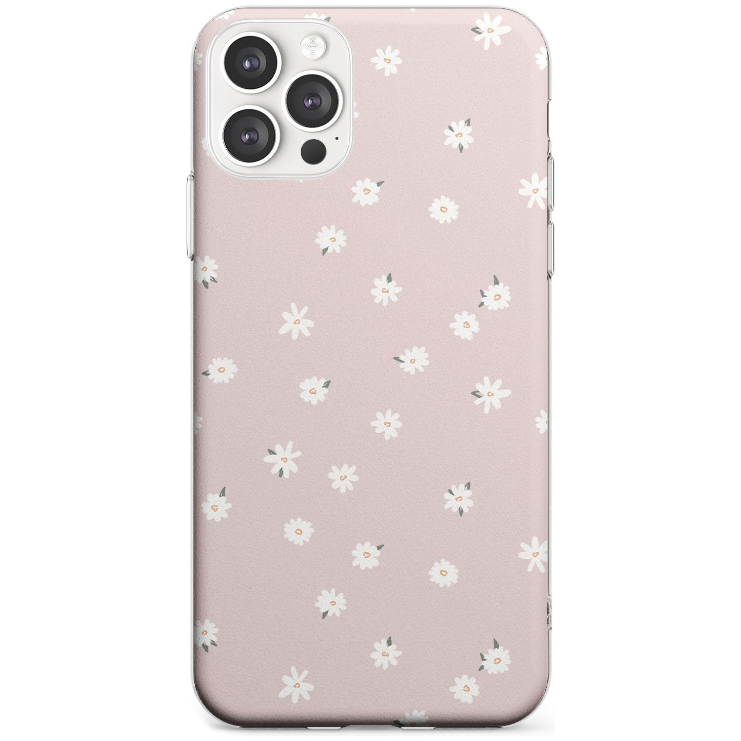 Painted Daises on Pink - Cute Floral Daisy Design Black Impact Phone Case for iPhone 11 Pro Max