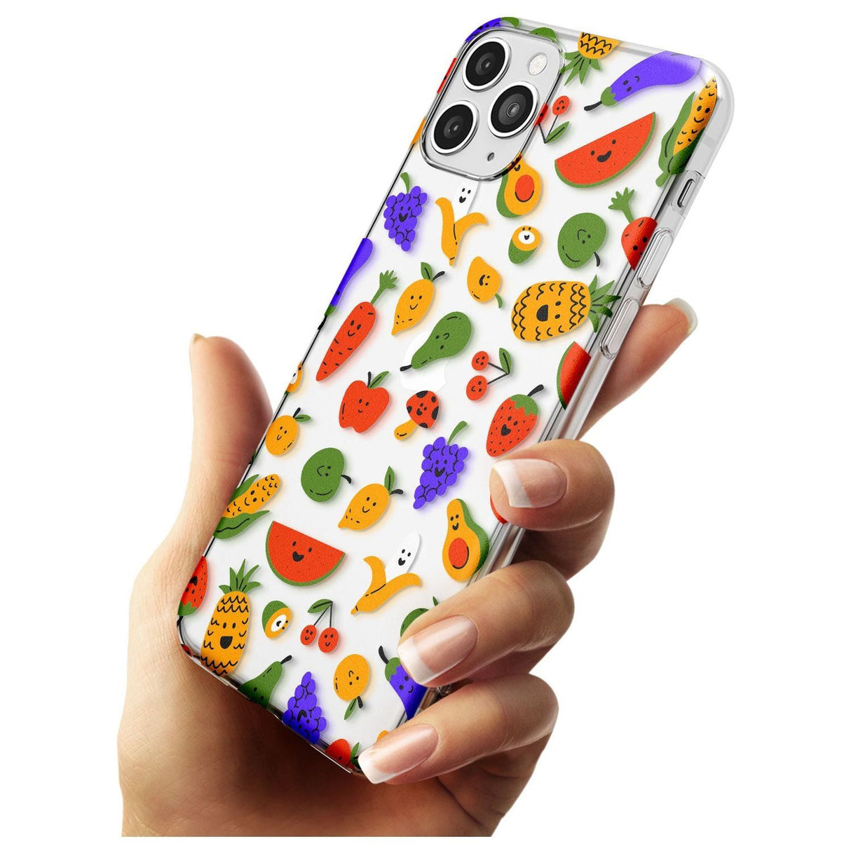 Mixed Kawaii Food Icons - Clear iPhone Case Slim TPU Phone Case Warehouse 11 Pro Max