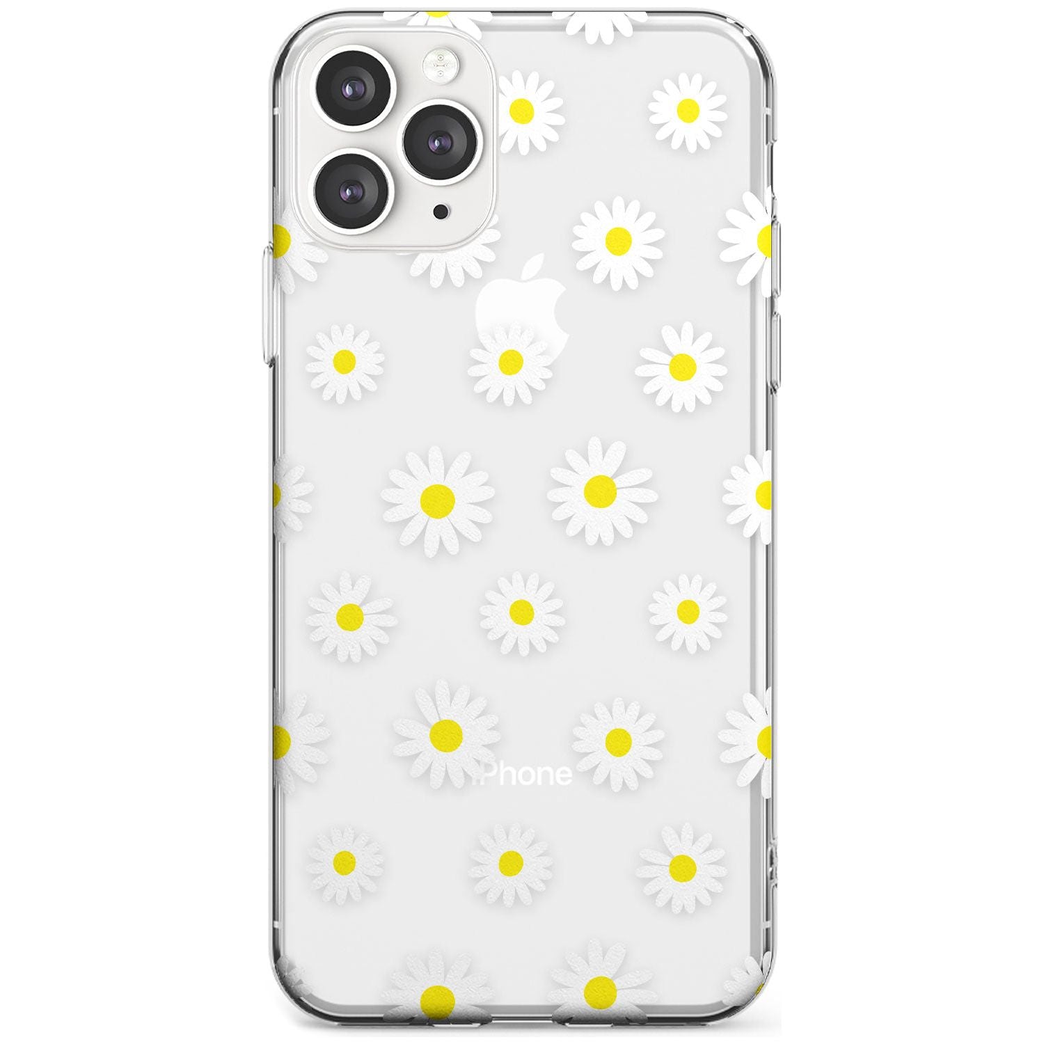 White Daisy Pattern (Clear) Slim TPU Phone Case for iPhone 11 Pro Max