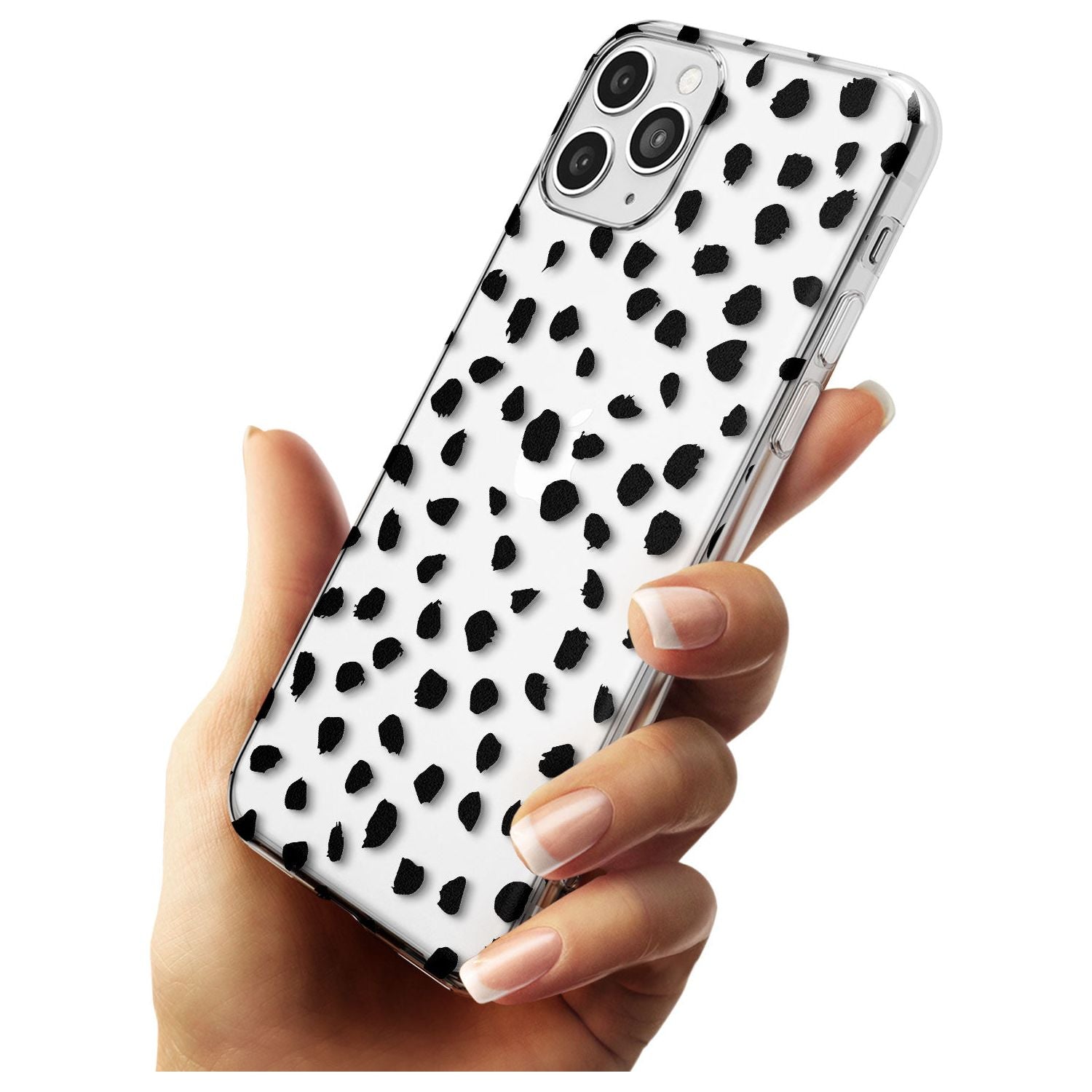 Black on Transparent Dalmatian Polka Dot Spots Slim TPU Phone Case for iPhone 11 Pro Max