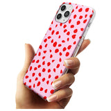 Red on Pink Dalmatian Polka Dot Spots Slim TPU Phone Case for iPhone 11 Pro Max