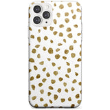 Gold Look on White Dalmatian Polka Dot Spots Slim TPU Phone Case for iPhone 11 Pro Max