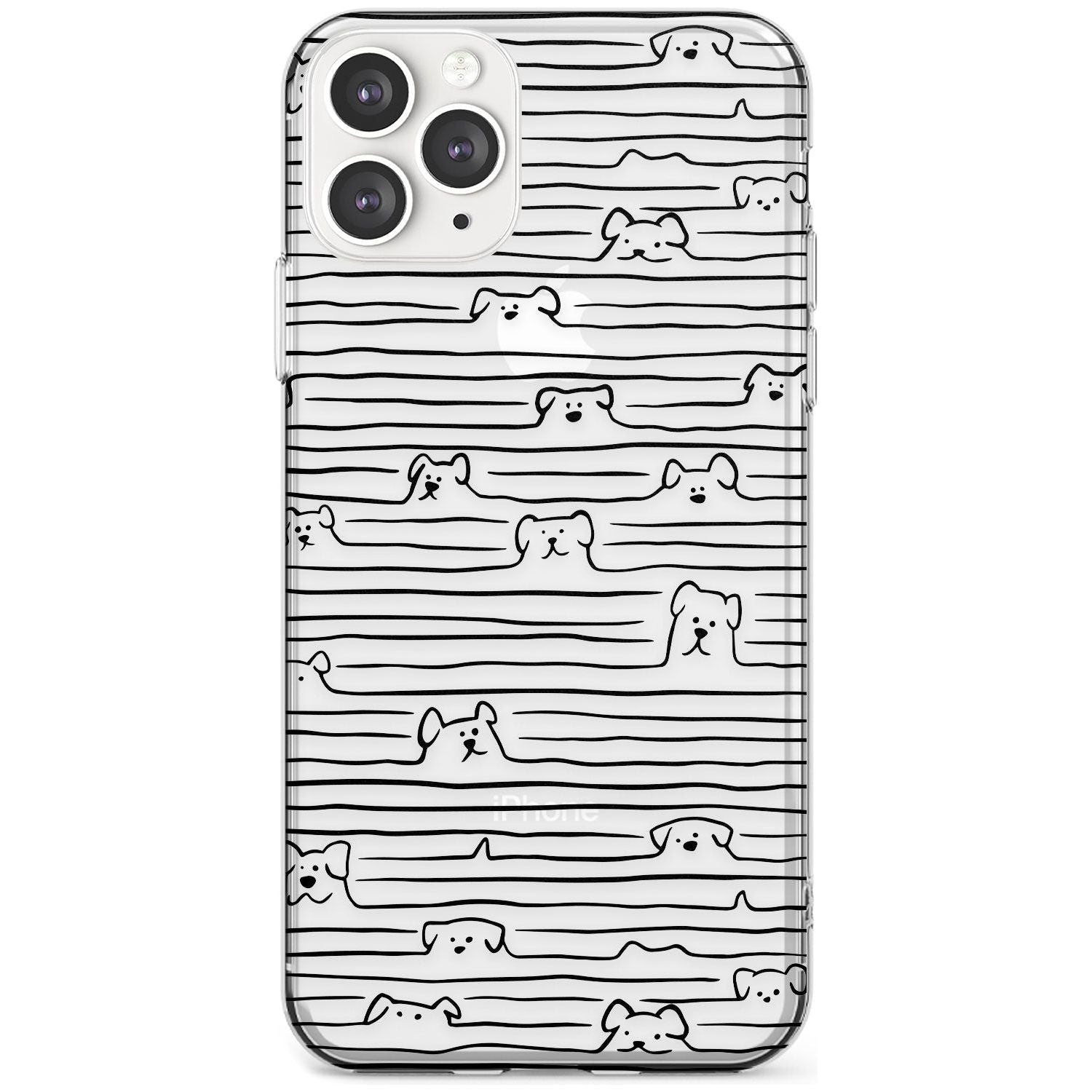 Dog Line Art - Black Slim TPU Phone Case for iPhone 11 Pro Max