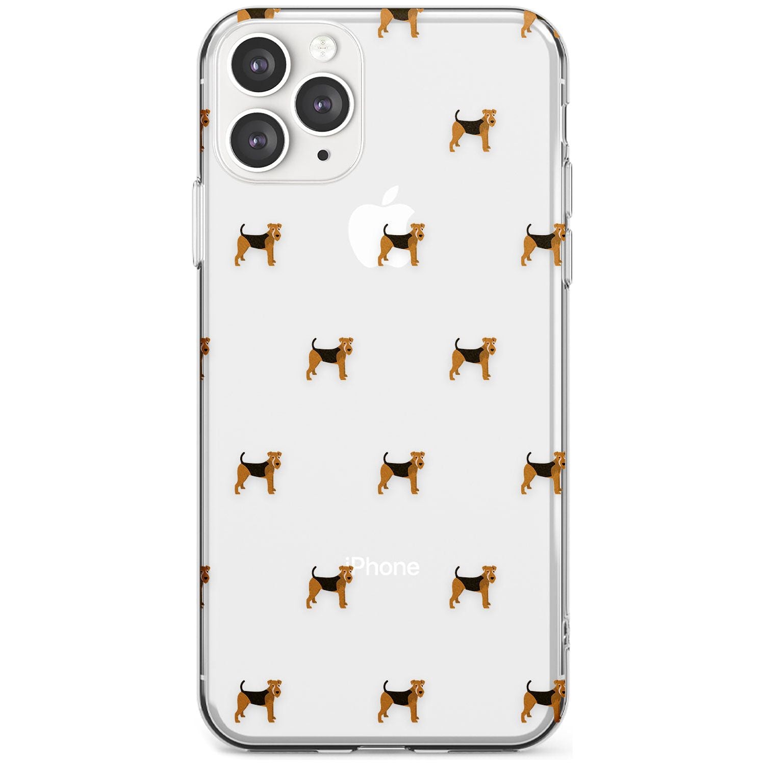 Airedale Terrier Dog Pattern Clear Slim TPU Phone Case for iPhone 11 Pro Max