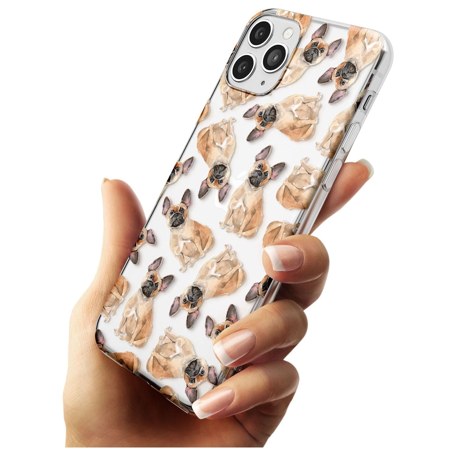 French Bulldog Watercolour Dog Pattern Slim TPU Phone Case for iPhone 11 Pro Max
