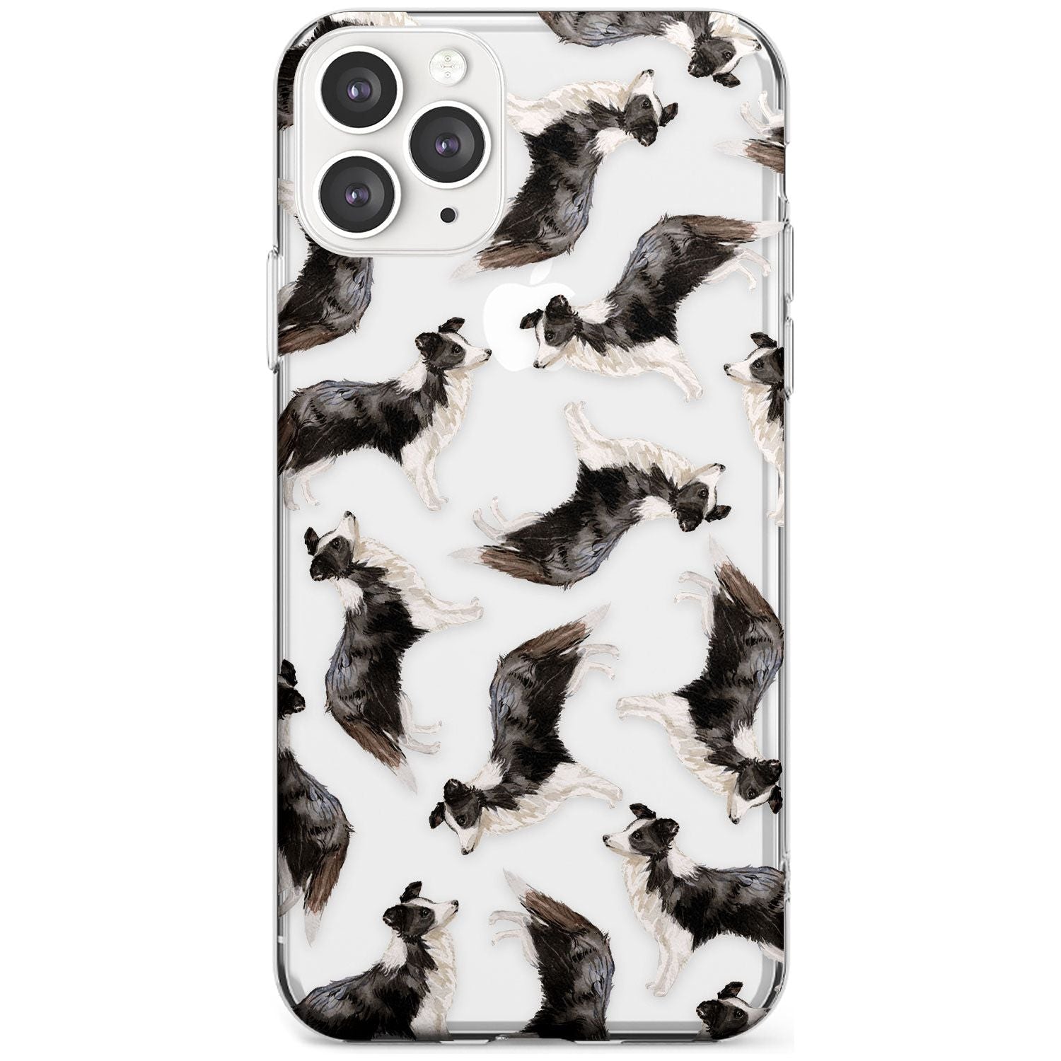 Border Collie Watercolour Dog Pattern Slim TPU Phone Case for iPhone 11 Pro Max