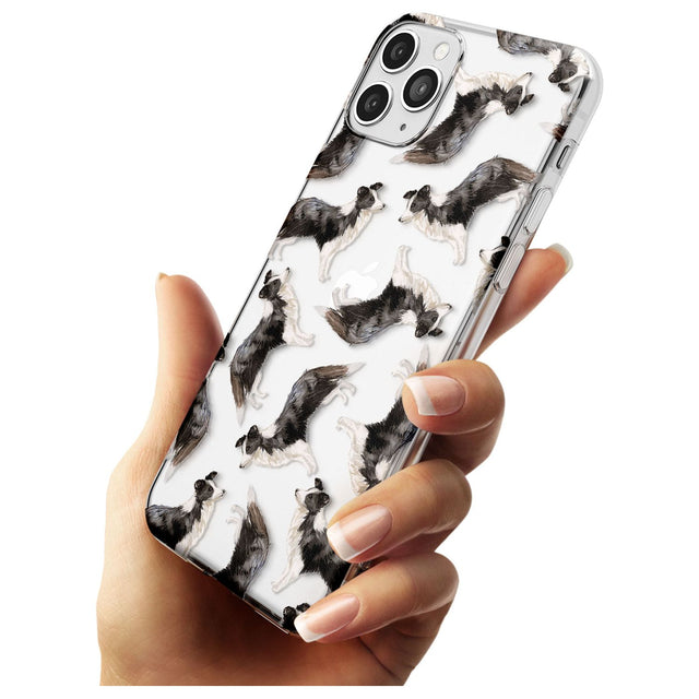Border Collie Watercolour Dog Pattern Slim TPU Phone Case for iPhone 11 Pro Max