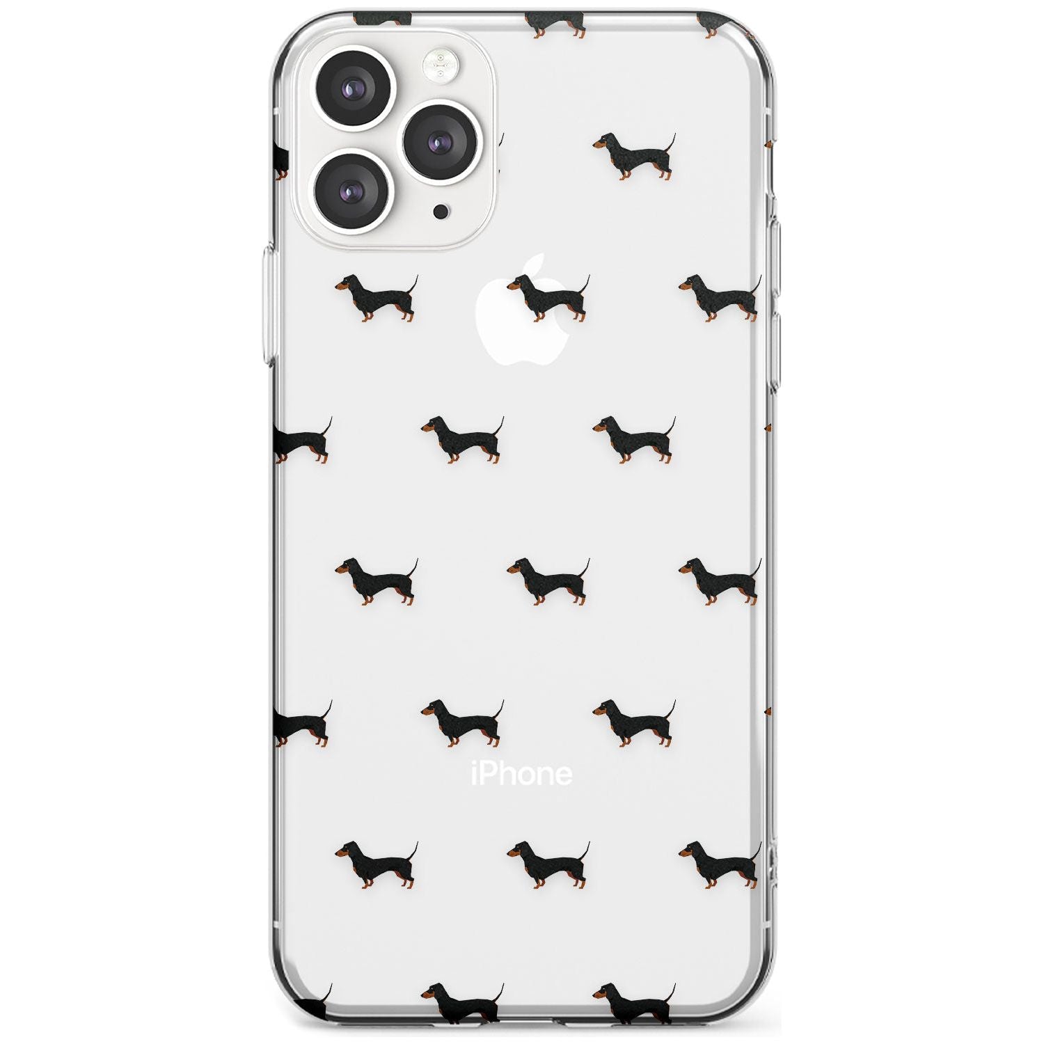 Dachshund Dog Pattern Clear Slim TPU Phone Case for iPhone 11 Pro Max