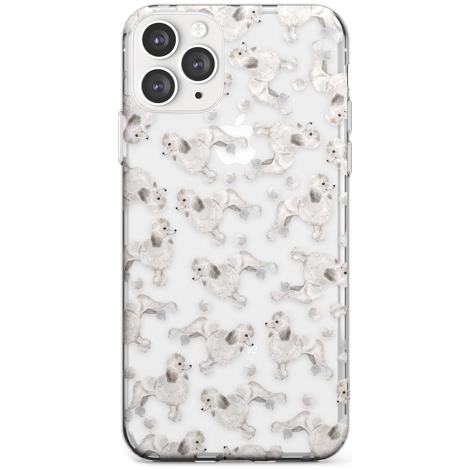 Poodle (White) Watercolour Dog Pattern Slim TPU Phone Case for iPhone 11 Pro Max