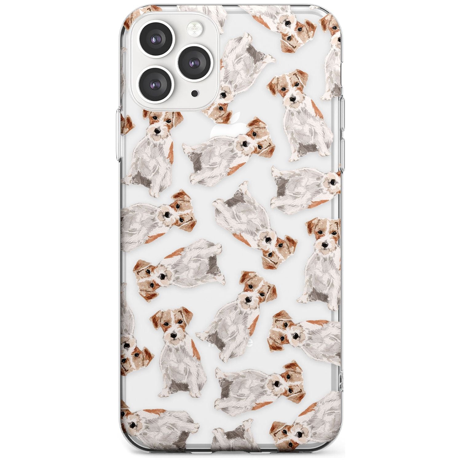 Wirehaired Jack Russell Watercolour Dog Pattern Slim TPU Phone Case for iPhone 11 Pro Max