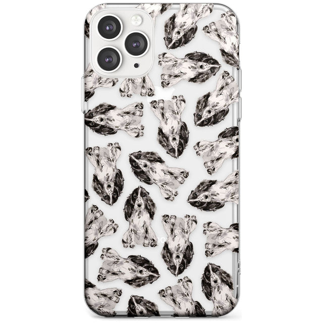 Cocker Spaniel (Black) Watercolour Dog Pattern Slim TPU Phone Case for iPhone 11 Pro Max