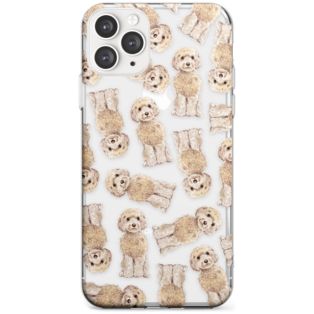 Cockapoo (Champagne) Watercolour Dog Pattern Slim TPU Phone Case for iPhone 11 Pro Max